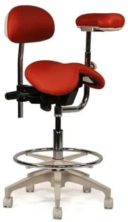 Crown Seating C90SSAB Durango Dental English Assistant Stool with Back