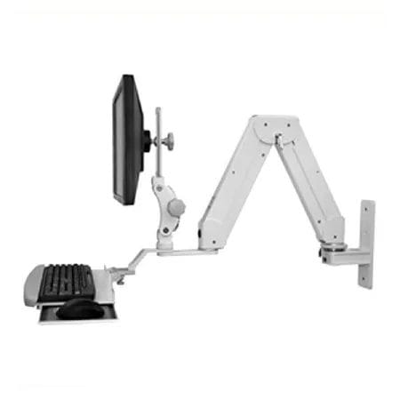 ICW ELP5220-WT-KUB Paralink Elite Double Arm LCD Wall Mount w Bent Keyboard Tray
