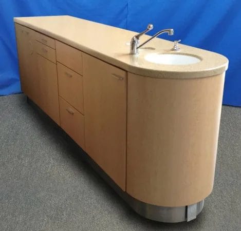 European Design Dental Center Island Cabinet with Solid Surface and Sink
