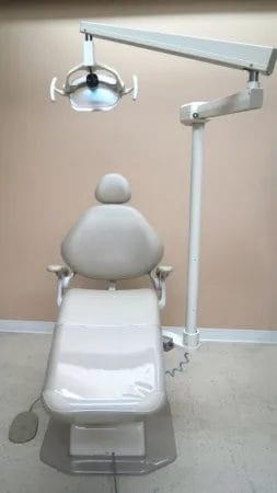 A-dec Decade 1021 Dental Patient Chair with New Upholstery & Adec Operatory Light