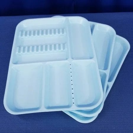 Lot of 3 Dental Divided Plastic Instrument Trays Size 10 5/8″ by 13 3/4″